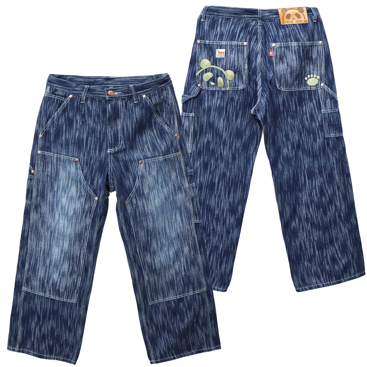 熊猫謹製 ウェーブ ジャガード ダブルニー ぺインター パンツ(595651