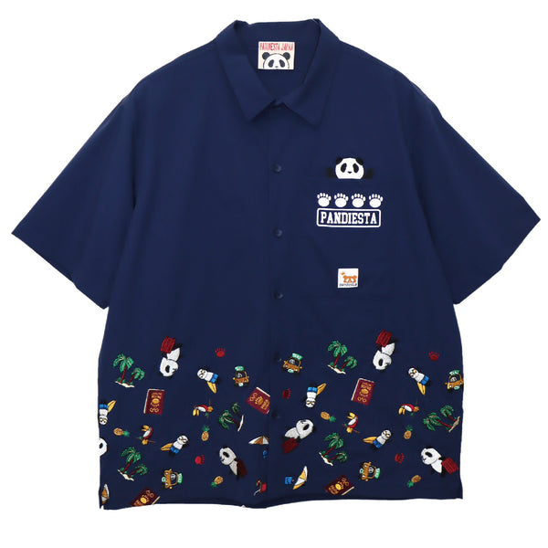 トラベルパンダ裾刺繍シャツ 【554201】