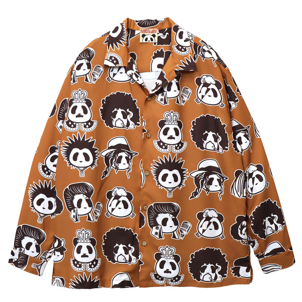 PANDIESTA ROCK STAR PANDA 総柄 オープンシャツ(595320 MENS)