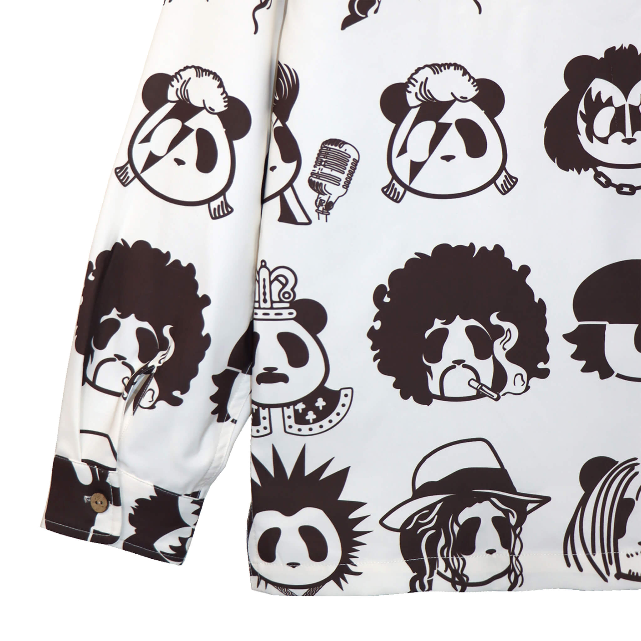 PANDIESTA ROCK STAR PANDA 総柄 オープンシャツ(595320 MENS