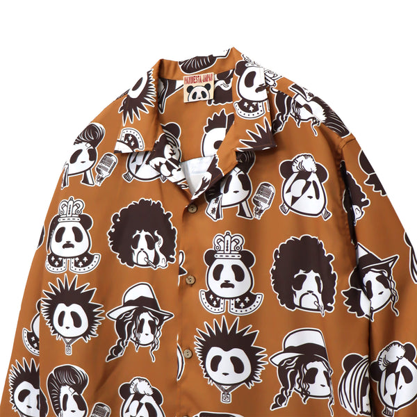 PANDIESTA ROCK STAR PANDA 総柄 オープンシャツ(595320 MENS)