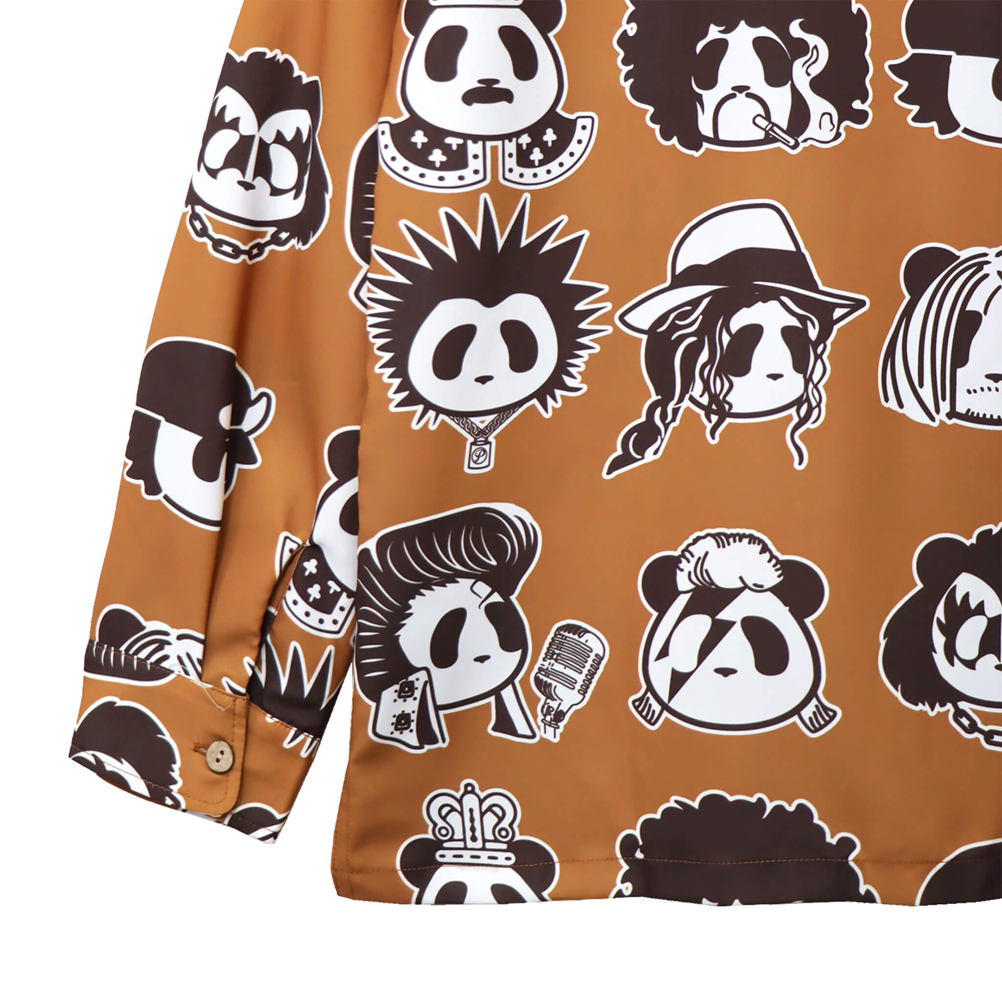 パンダ様 PANDIESTA ROCK STAR PANDA 総柄 オープンシャツ(595320 MENS