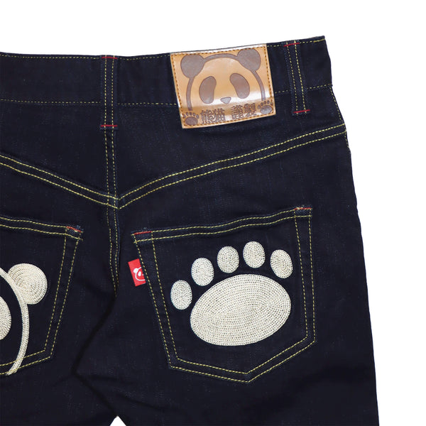 熊猫謹製 スリムストレート ストレッチ デニム パンツ(595650）