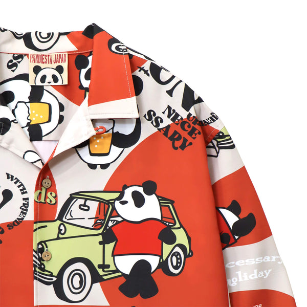 PANDIESTA BEER＆CARS PANDA 総柄 オープンシャツ(595321 MENS)
