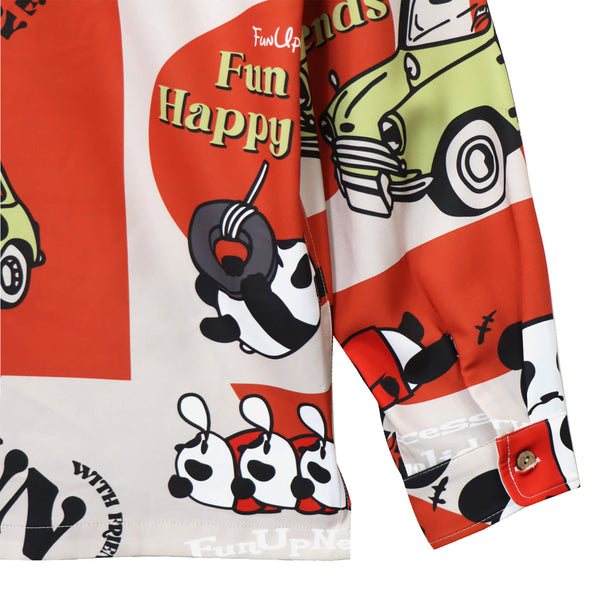 PANDIESTA BEER＆CARS PANDA 総柄 オープンシャツ(595321 MENS)