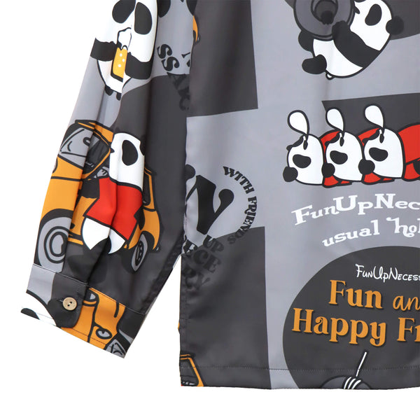 PANDIESTA BEER＆CARS PANDA 総柄 オープンシャツ(595321 MENS)
