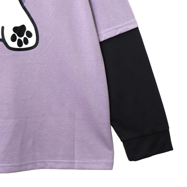 PANDIESTA 飛び出し にゃんこぱんだ ロングスリーブ Tシャツ(595751 MENS/WOMENS)