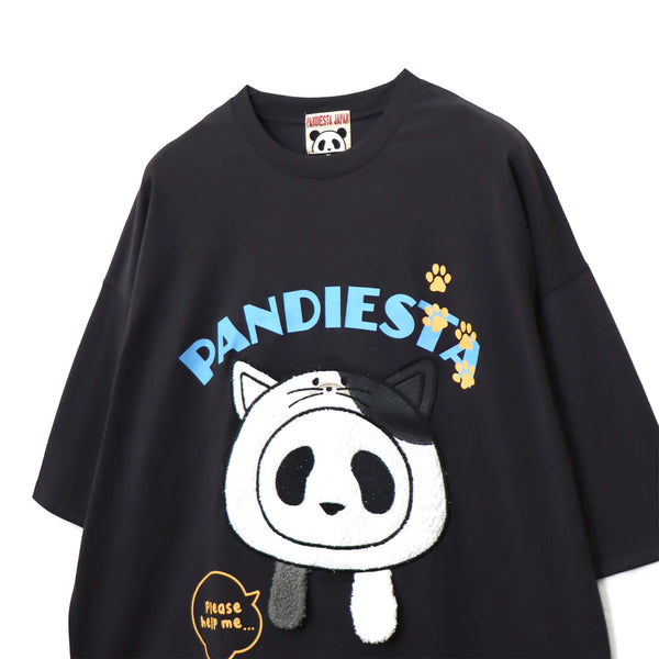 PANDIESTA 飛び出し にゃんこぱんだ ロングスリーブ Tシャツ(595751 MENS/WOMENS)