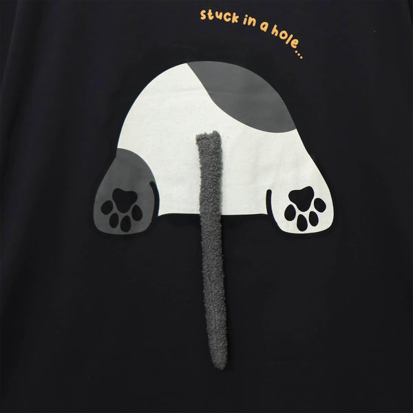 PANDIESTA 飛び出し にゃんこぱんだ ロングスリーブ Tシャツ(595751 MENS/WOMENS)