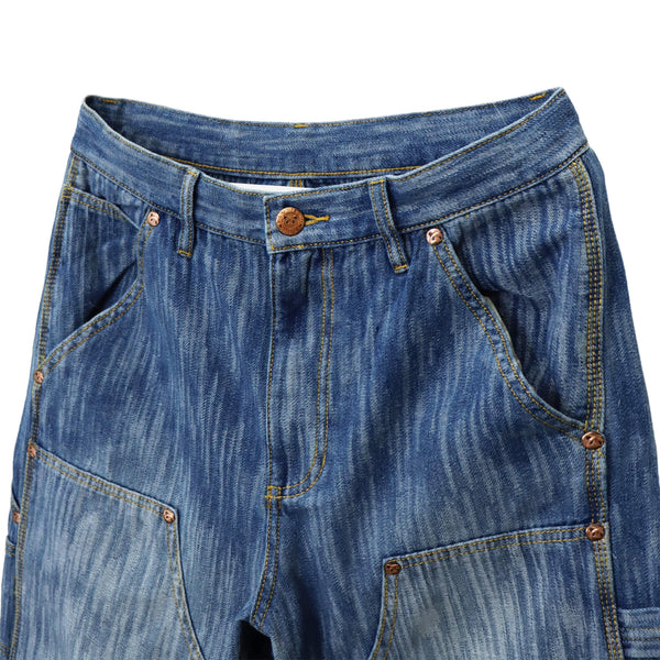 熊猫謹製 ウェーブ ジャガード ダブルニー ぺインター パンツ(595651 MENS)