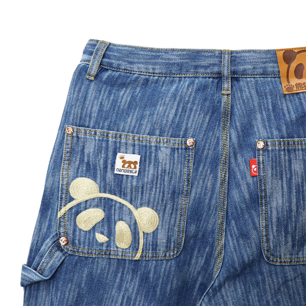 熊猫謹製 ウェーブ ジャガード ダブルニー ぺインター パンツ(595651 MENS)