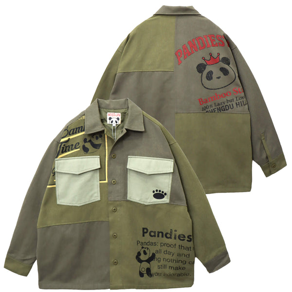 PANDIESTA シンメトリー 切替 リメイク ワイド カバーオール セットアップ可能(595957 MENS/WOMENS)