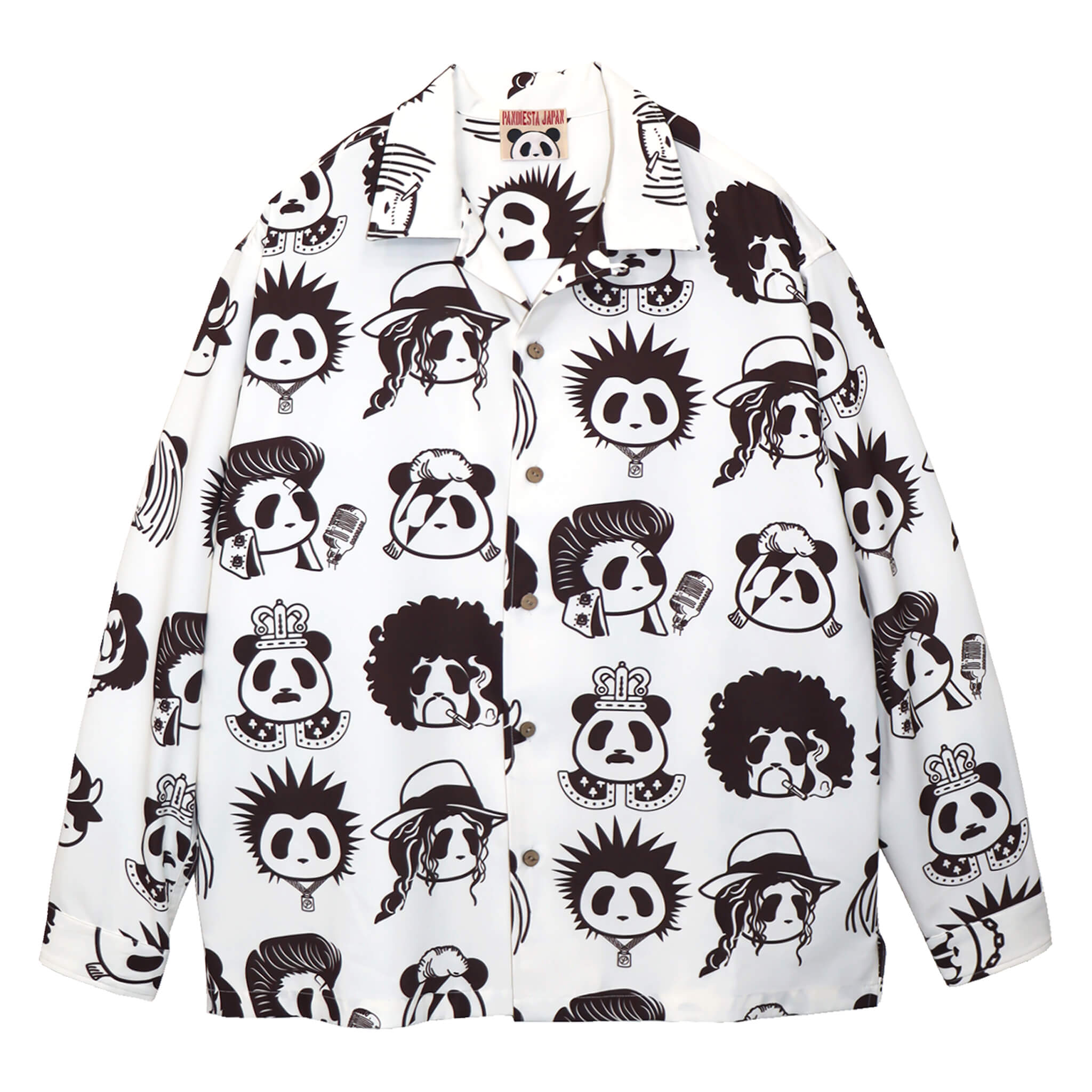 PANDIESTA ROCK STAR PANDA 総柄 オープンシャツ(595320 MENS
