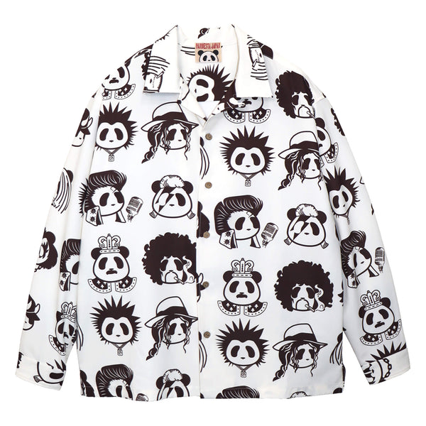 PANDIESTA ROCK STAR PANDA 総柄 オープンシャツ(595320 MENS)