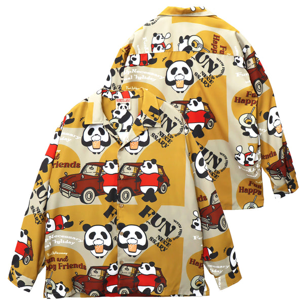 PANDIESTA BEER＆CARS PANDA 総柄 オープンシャツ(595321 MENS)